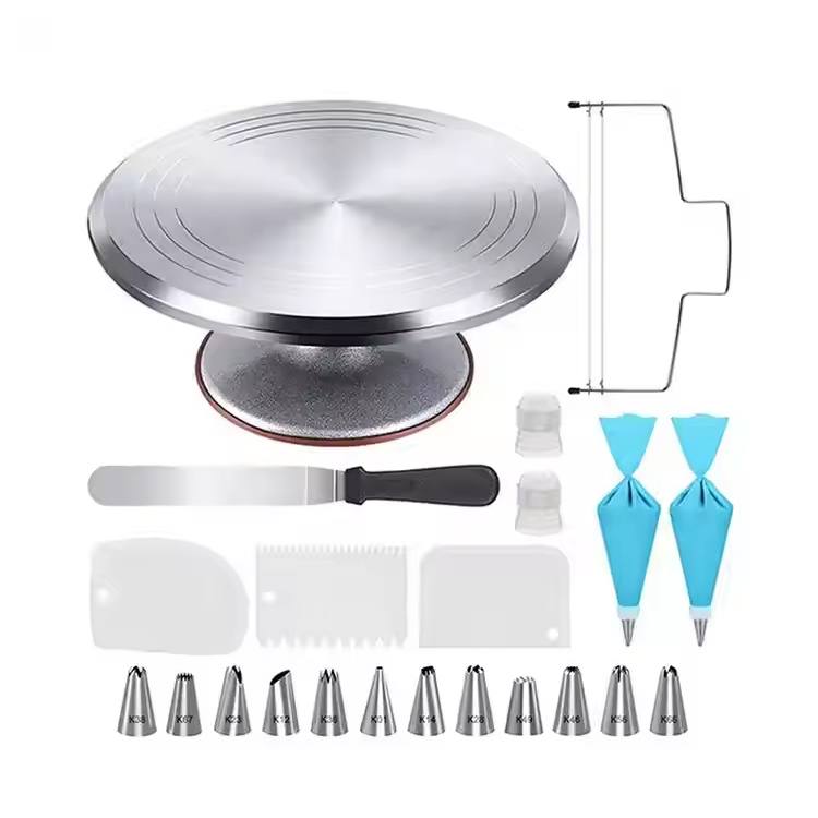 22pcs အလူမီနီယမ် turntable stand baking cake အလှဆင်ပစ္စည်းများအလှဆင်