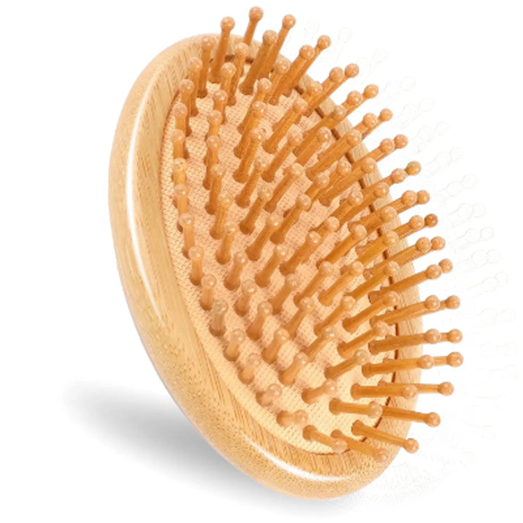 Bamboo အနှိပ်သစ်သားအိတ်ဆောင် Anti-stati-static mini hairrush