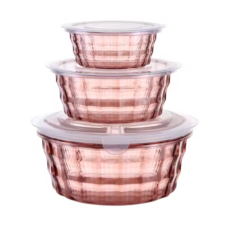 BPA-SHO အခမဲ့ stackable အသိုက် 3 အပိုင်းအစအစားအစာကွန်တိန်နာ