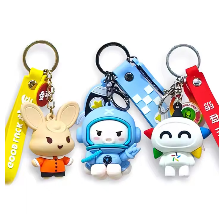 Business Pright PVC Keychain Custom 3D Custom Pogo key ကွင်းဆက်