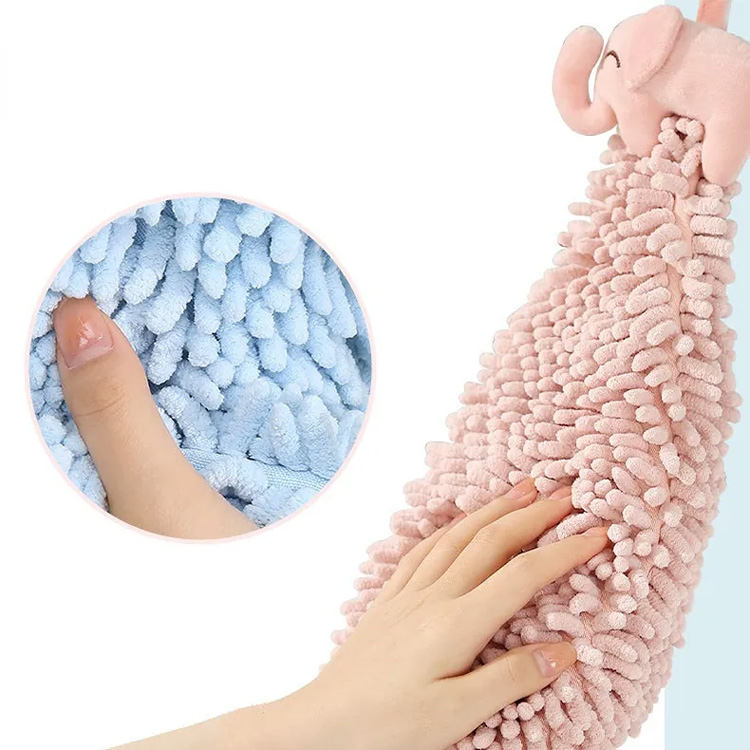 ကာတွန်းရေချိုးခန်းမီးဖိုချောင်သုံး citchen rag chenille fluffy လက်သုတ်ပဝါ