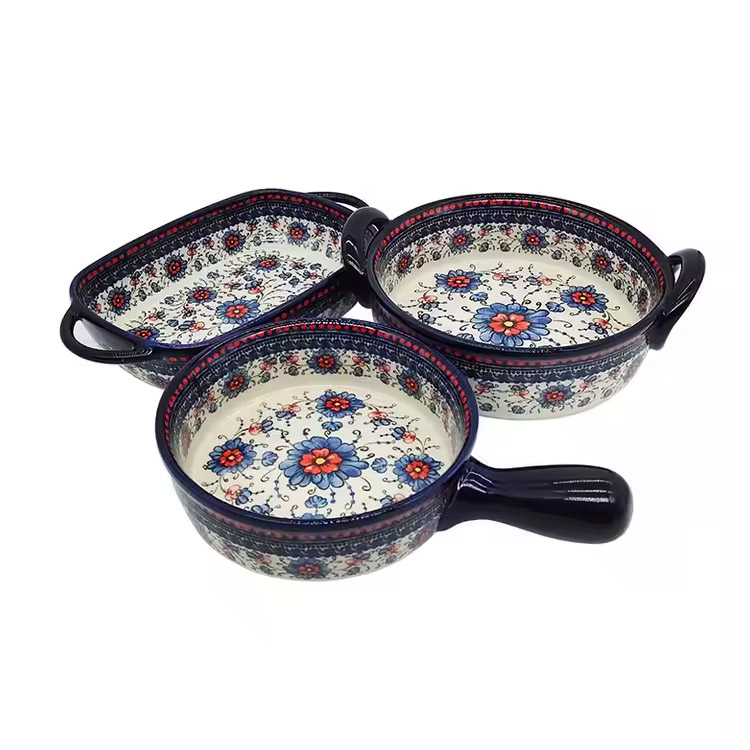 Custom Vintage Printing အပူခံနိုင်ရည်ရှိသောကြွေဒယ်အိုး