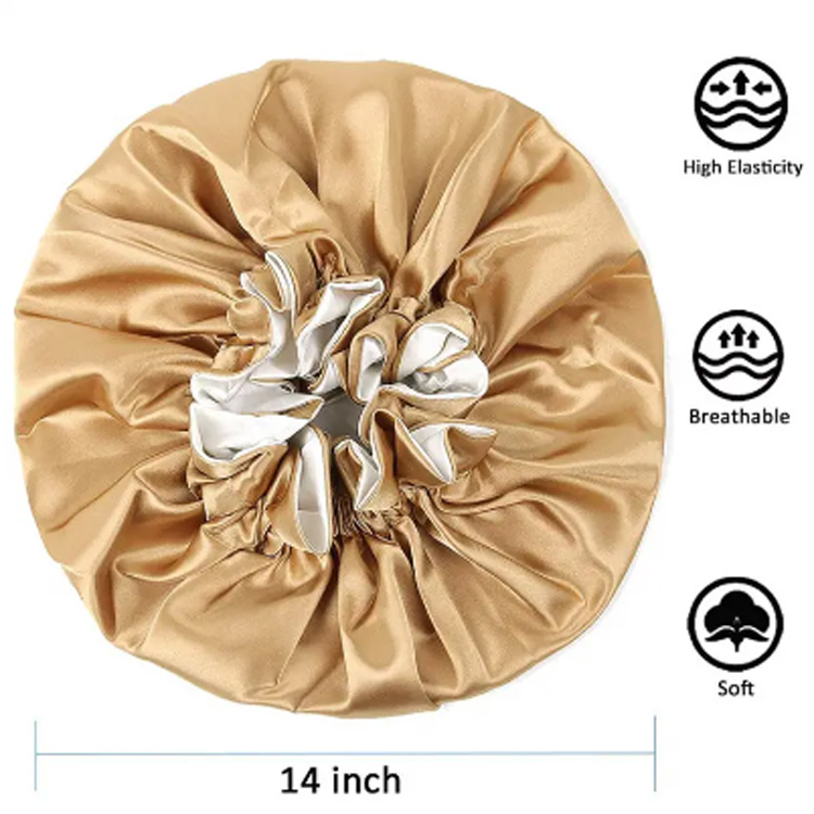 ဒီဇိုင်နာ Fashion Double Layer Satin Women Work Work Cap