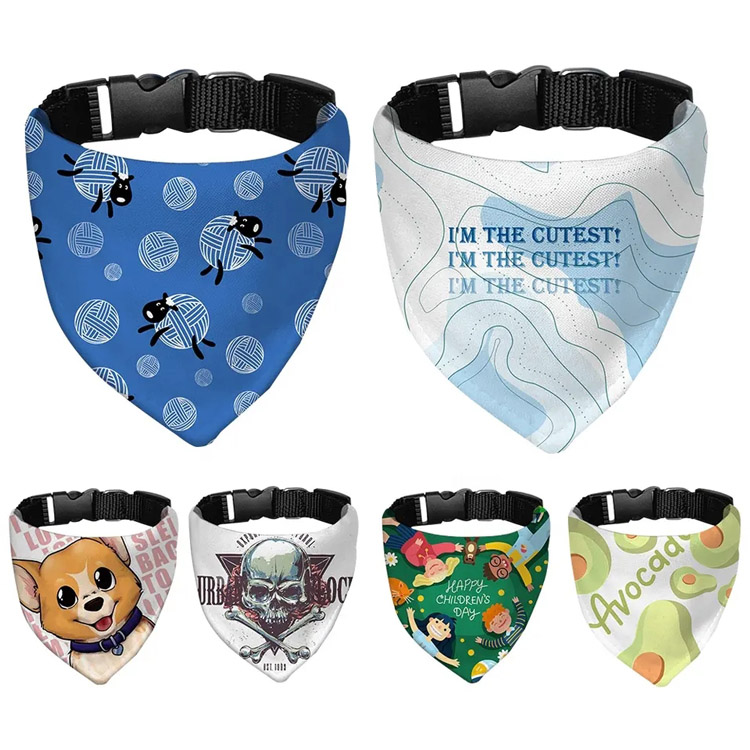 Buckle ပါသော ချိန်ညှိနိုင်သော Dog Bandana Collar Neck Scarf