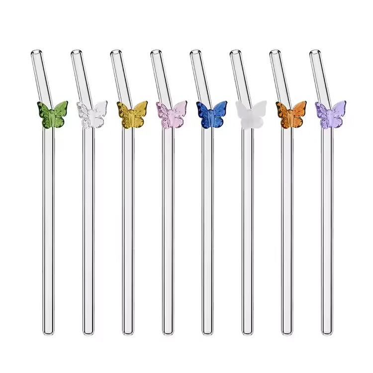 Eco-friendly multi-color လိပ်ပြာပန်းပွင့် Twisted Glass