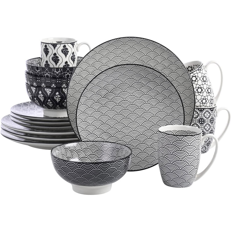 Haruka Ceramic Dinnerware Set ပန်းကန်ပြားများနှင့် ပန်းကန်များ