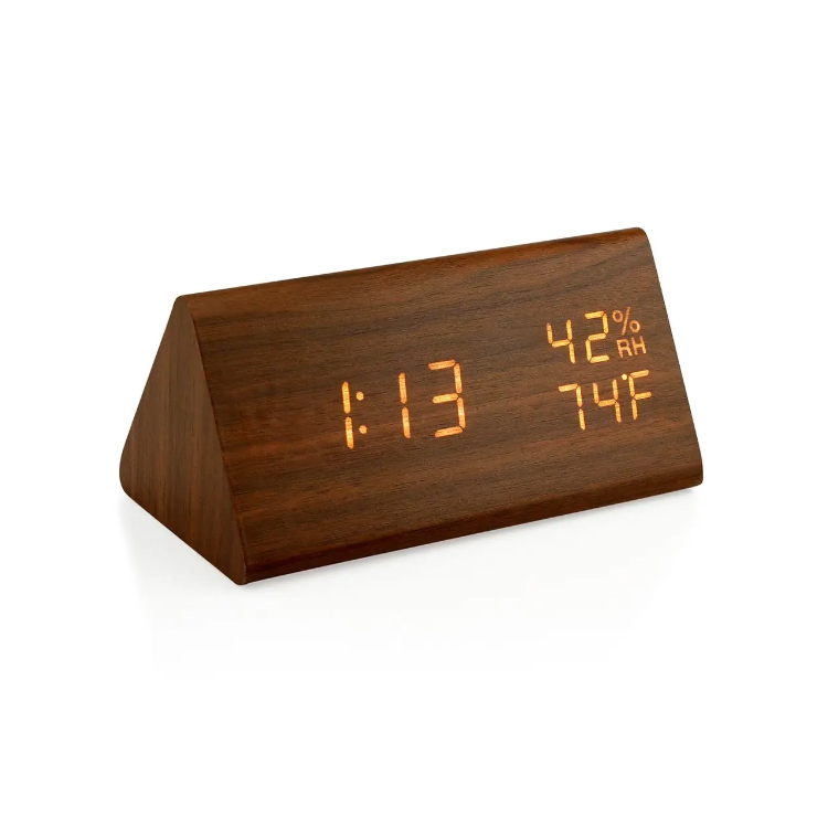 Home Decor Cube အိတ်ဆောင်သစ်သားဒစ်ဂျစ်တယ် alalthal နာရီ