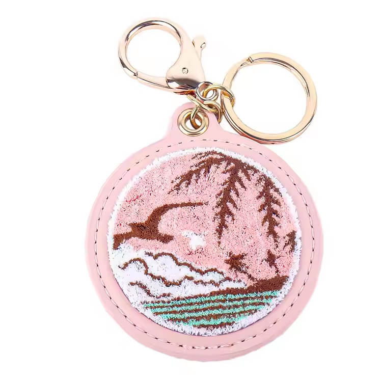 Key Ring Pink Island ရှုခင်း Premium ပန်းဂံသော့lublchain