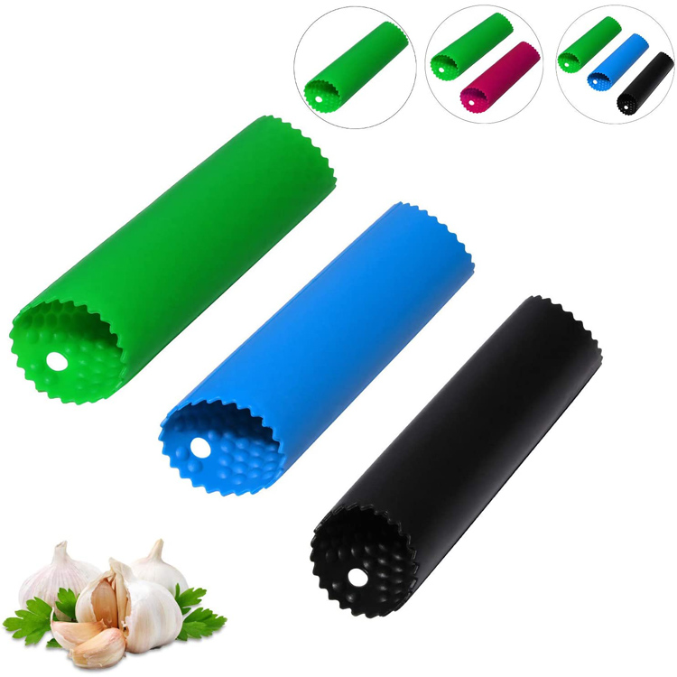 မီးဖိုချောင်သုံး ကြိတ်စက် Peeling Tube Silicone Garlic Peeler