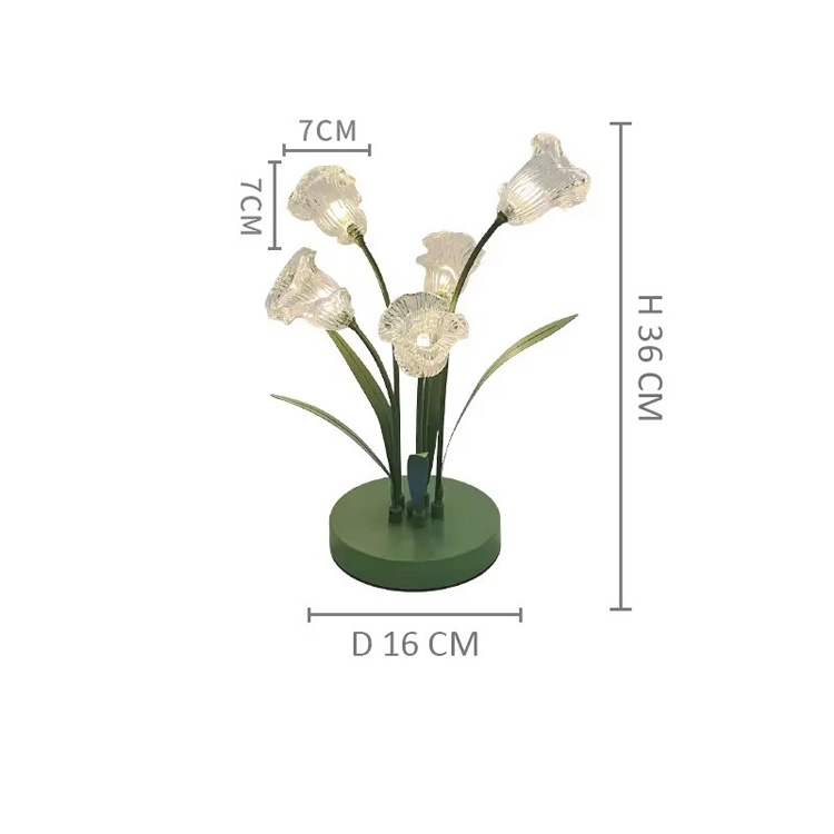 LED Table Lamp Bedside Night Lamp Glass Tulip Desk မီးအိမ်