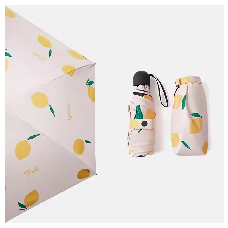 Lemon Sun-Proverance Black Uv Coated Sun Rain Umbrella