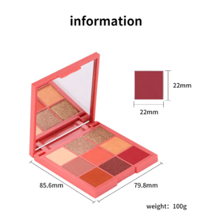 မိတ်ကပ် shimmer Matte 9 အရောင်စတုရန်း Eyeshadow Palette