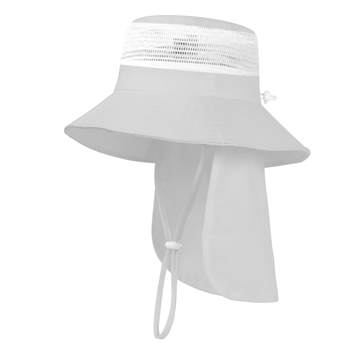 ကွက်ဝက်ကျိုက်ဆုပ်ပစ္စည်း Shawl SunScreen Visor Adjustable Bucket Hat