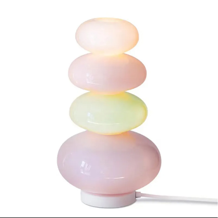 ခေတ်မီဖက်ရှင် Candy Iridescent Macaron ရောင်စုံစားပွဲတင်မီးအိမ်
