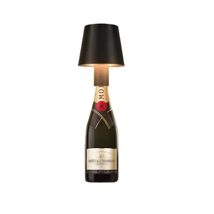 ခေတ်မီ Touch Lamp ကြိုးမဲ့ ပလပ်စတစ်ဝိုင်ပုလင်း စားပွဲတင်မီးအိမ်