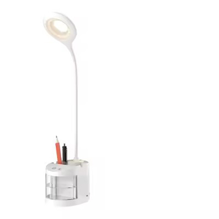 ဘက်စုံသုံး Gooseneck LED Mini Fan Storage Desk မီးအိမ်