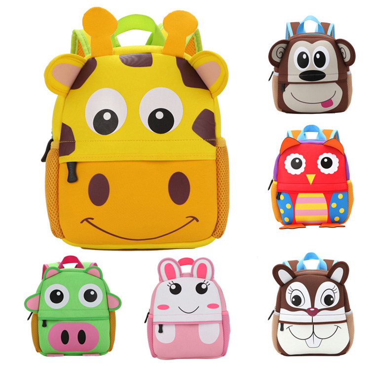 Neoprene School Bags သူငယ်တန်းကလေးများ ကာတွန်းကျောပိုးအိတ်