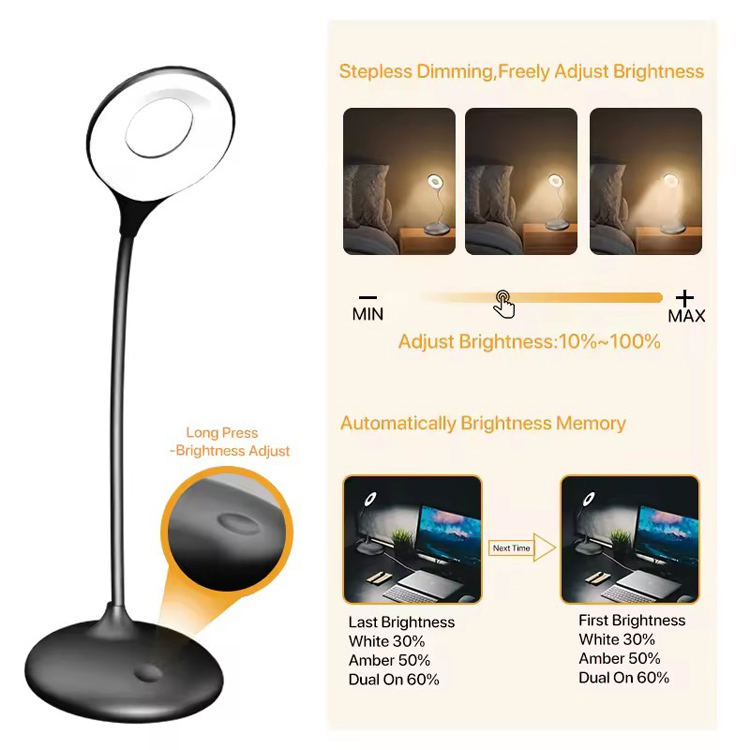 Nordic ခေတ်မီချိန်ညှိနိုင်သော LED Office Desk ရိုးရှင်းသောစားပွဲတင်မီးအိမ်