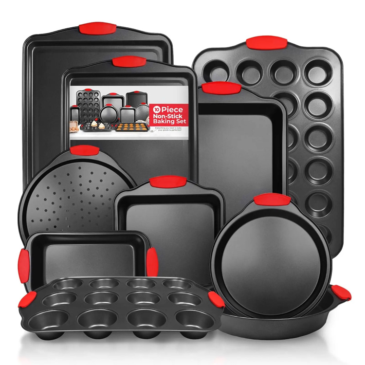 မီးဖိုချောင်မဟုတ်သော Non-Stick Carbon Steel 10pcs Bakeware Set