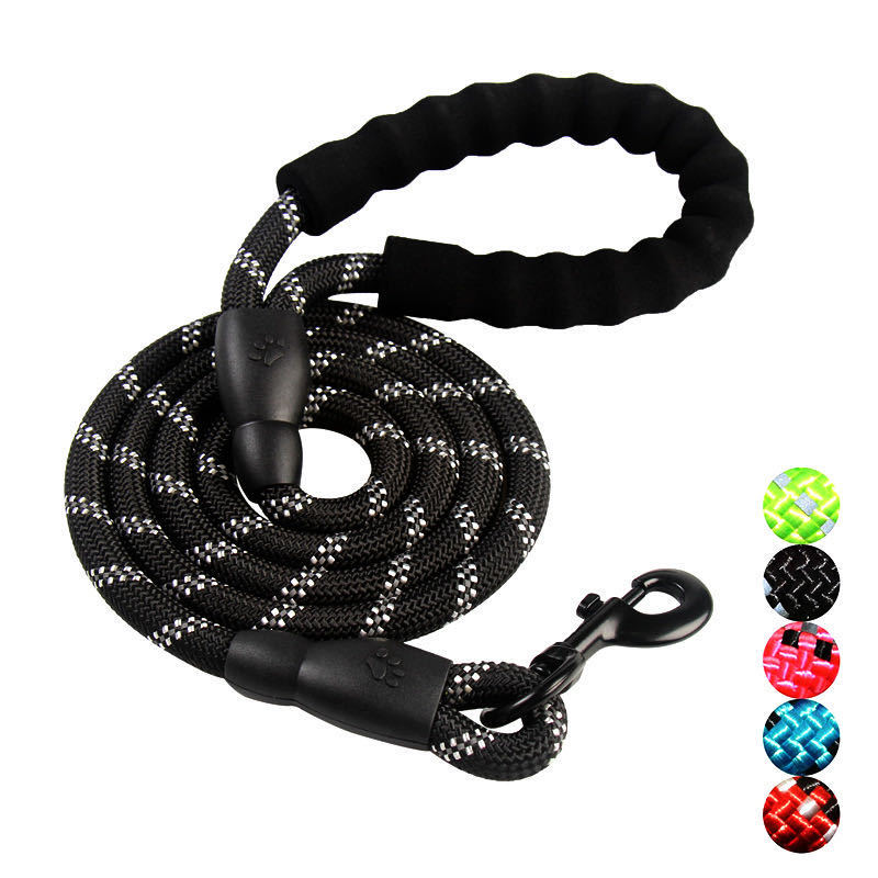 Padded Handle Reflective Threads ကြိုးခွေး Leash ကိုတက်ခြင်း