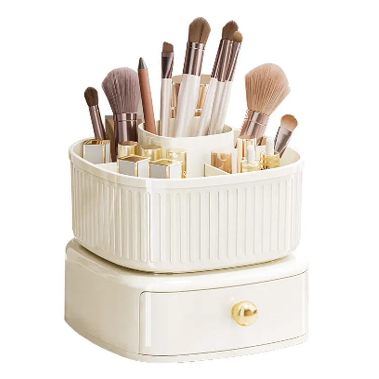စတုရန်းအံဆွဲ llipstick မိတ်ကပ်ဖြီး Rolatable Storage Box