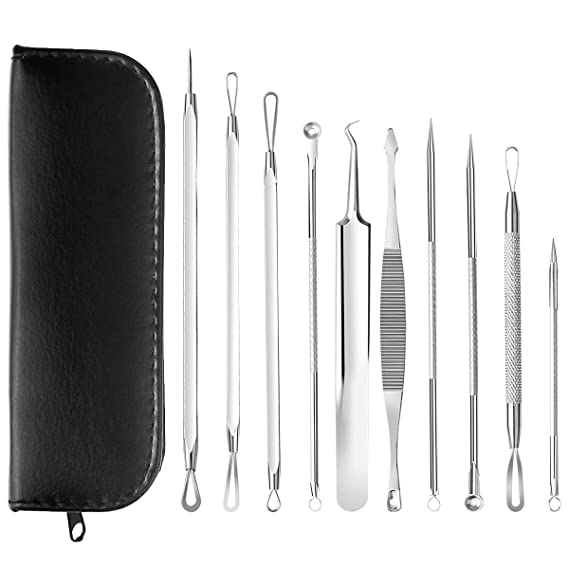 သံမဏိဝက်ခြံ Popper Blackhead Remover Tool Kit