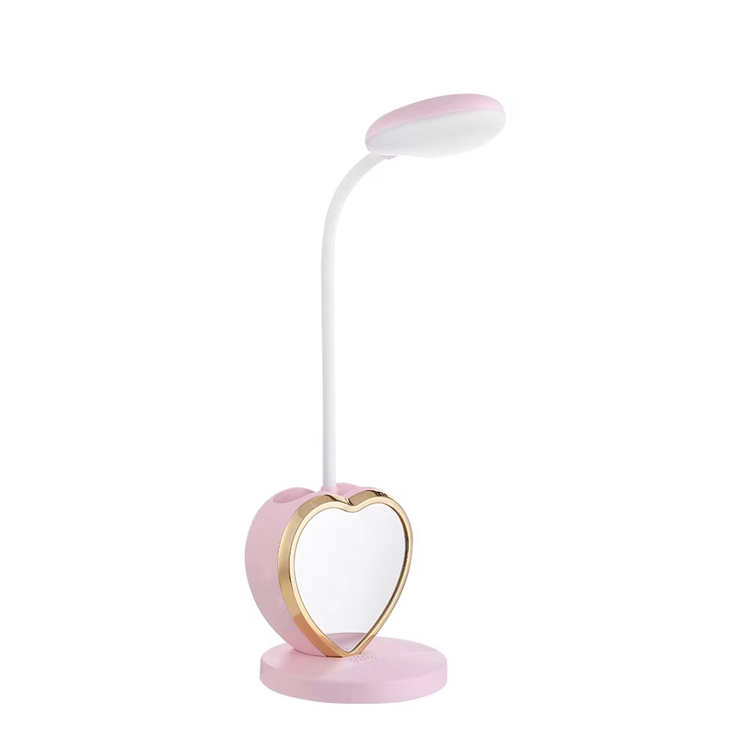 USB အားပြန်သွင်းနိုင်သော Touch Makeup Mirror Love Table Lamp