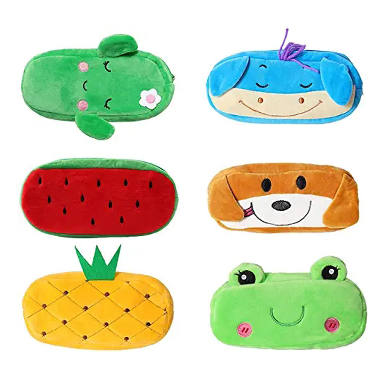 လက်ကားကျောင်းကလေးများ ချစ်စရာကာတွန်း Plush Pencil Case