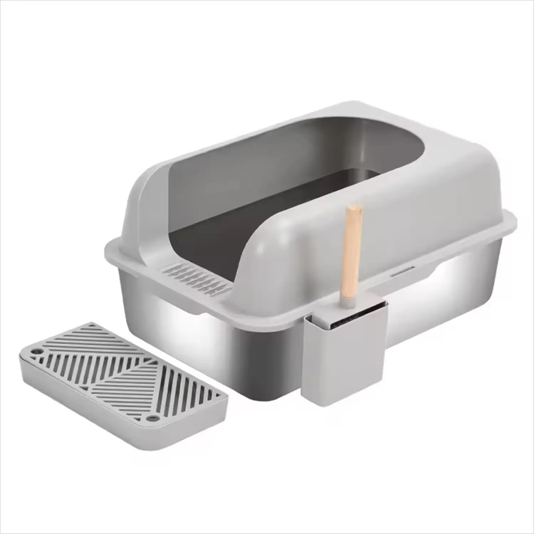 XL ကြီးမားတဲ့ပူးတွဲ Kitty Stainless Stainless Stainless Stainless Steel Cat Box